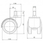 Preview: Bueroland UNIVERSAL Zubehoer Hartbodenrollen 50mm Gewindestift:M10