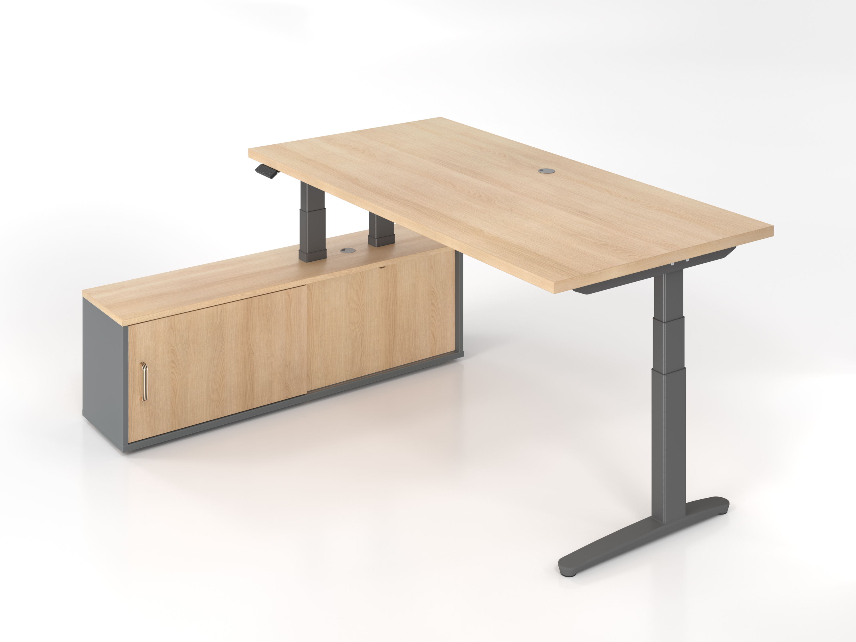 Graphit schnell Kombi-Schreibtisch und Hammerbacher preiswert - Büromöbel XBHM2C