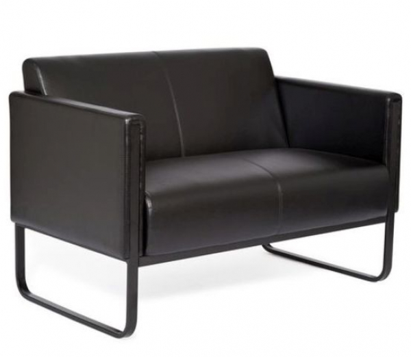 Bueroland BLUESKY Loungesofa Kunstleder/glatt schwarz zweisitzig